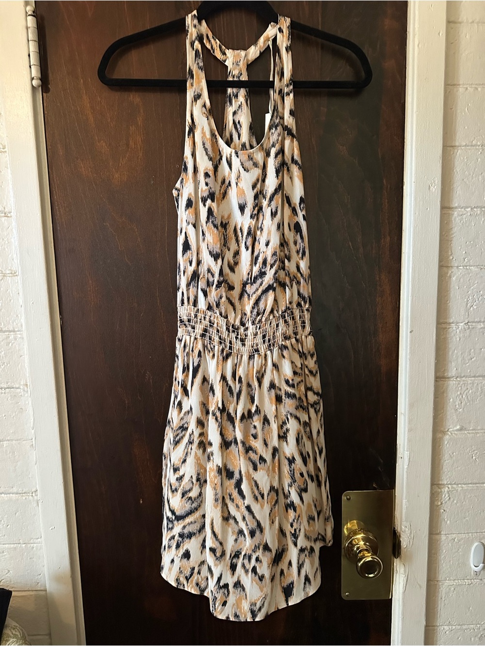 Rory Beca  Animal Print Dress in Cream, Tan and Black